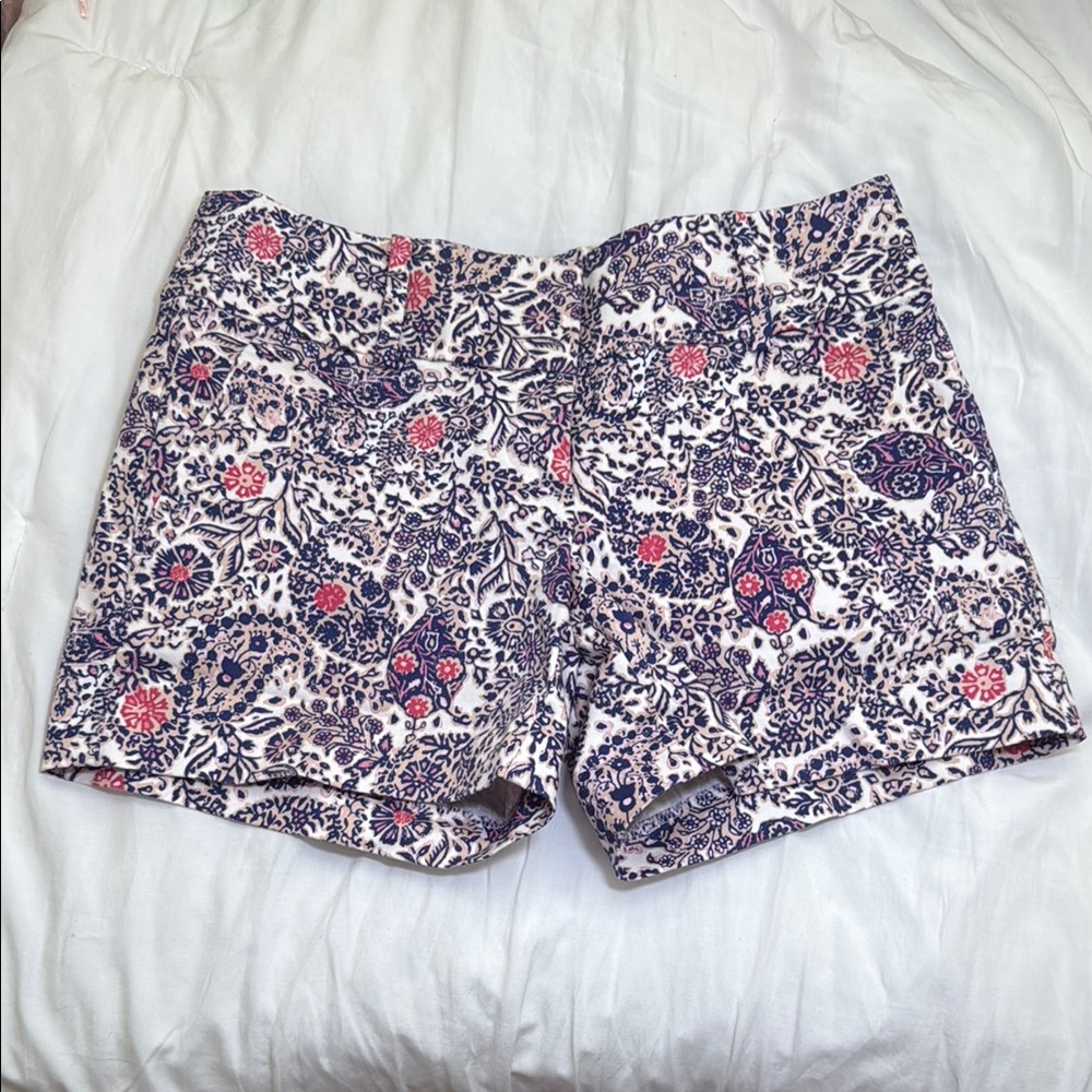 Ann Taylor White and Blue Shorts 0